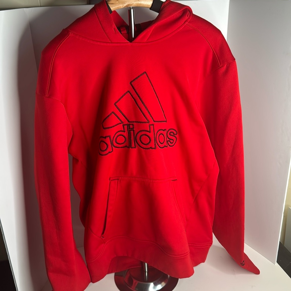 Adidas Hoodie Red Long Sleeve Men's Climawarm S embroidered